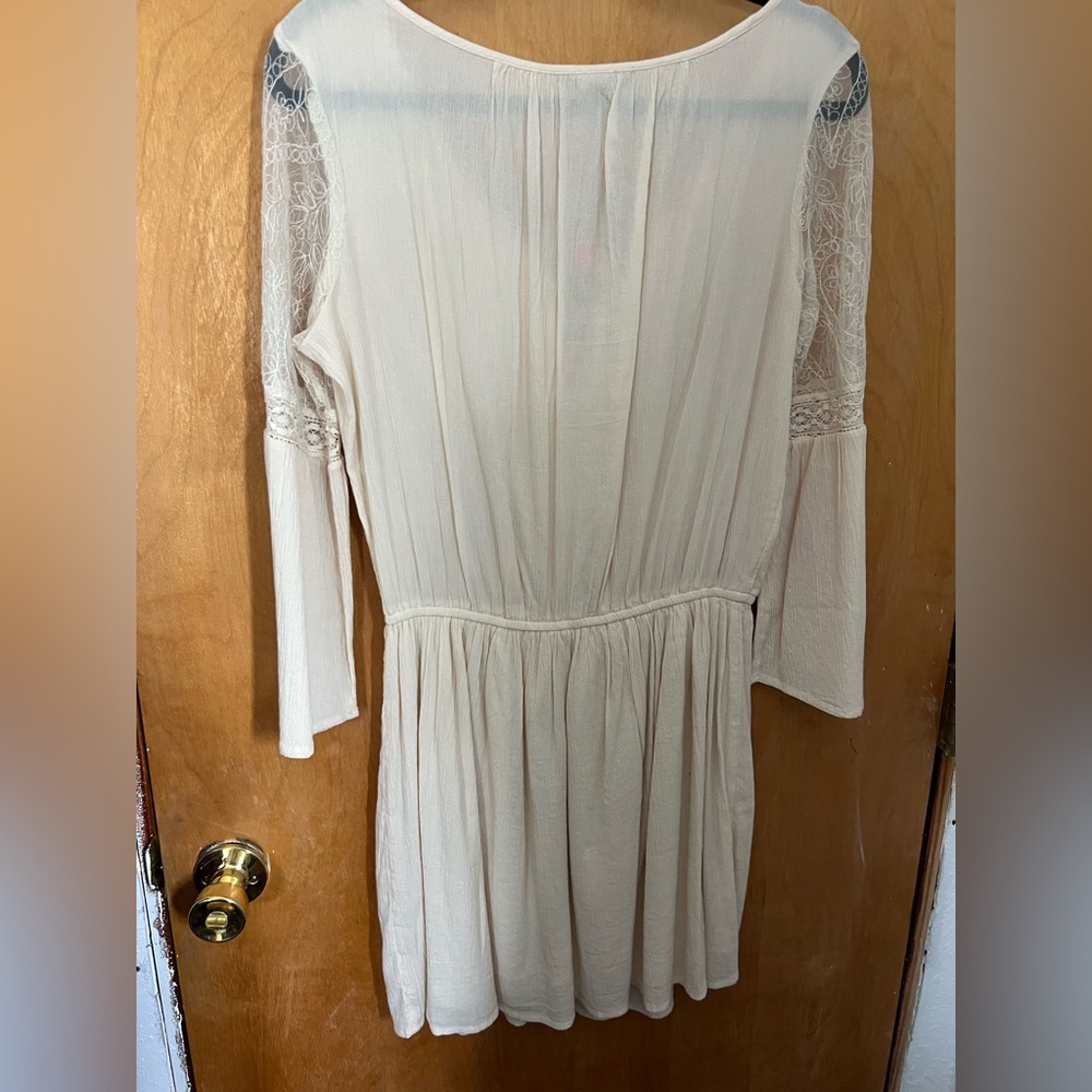 American Eagle Outfitters Cream Lace-Up Dress - Picture 4 of 4